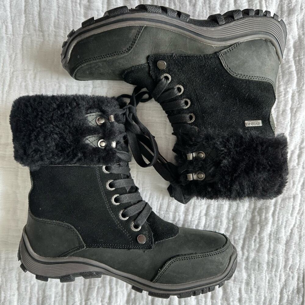 Pajar Canada Black Winter Boots Faux Fur Lace Up Waterproof Insulated EU 37